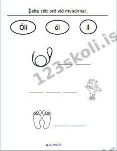 Forskoðunarmynd fyrir 1.  Ó – L – I – orðaverkefni