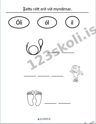 Forskoðunarmynd fyrir 1.  Ó – L – I – orðaverkefni