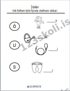 Forskoðunarmynd fyrir 1.  Ó – L – I – stafaverkefni