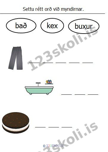 Forskoðunarmynd fyrir 10. X – Ð – orðaverkefni