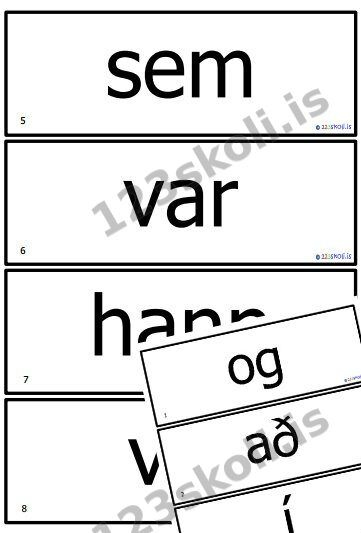 Forskoðunarmynd fyrir 100 algengustu orðin – Renningar