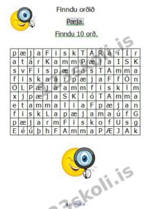 Forskoðunarmynd fyrir 11. P – Æ – J – ýmis verkefni