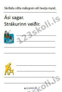 Forskoðunarmynd fyrir Málsgrein og mynd – Að lesa og skrifa