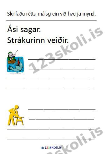 Forskoðunarmynd fyrir Málsgrein og mynd – Að lesa og skrifa