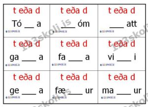 Forskoðunarmynd fyrir Stafsetning /  t eða d?