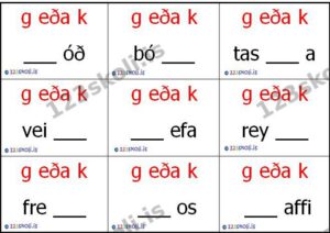 Forskoðunarmynd fyrir Stafsetning – g eða k?
