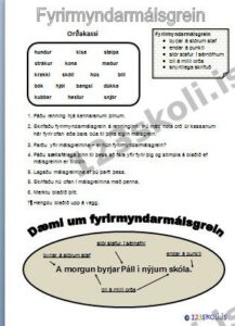 Forskoðunarmynd fyrir Fyrirmyndarmálsgrein – Æfing