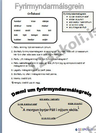 Forskoðunarmynd fyrir Fyrirmyndarmálsgrein – Æfing