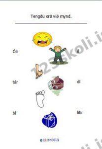 Forskoðunarmynd fyrir 2.  T – Á – R – Ó – L – I – orðaverkefni
