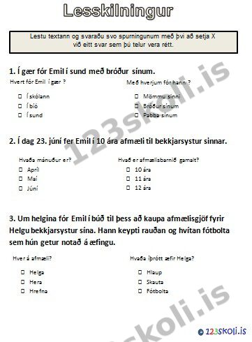 Forskoðunarmynd fyrir Léttur lesskilningur
