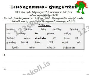 Forskoðunarmynd fyrir Lýstu trölli –  LÝSINGARORÐ