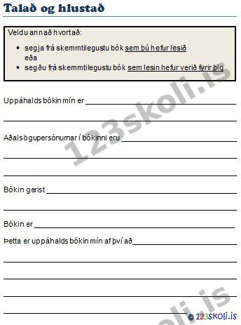 Forskoðunarmynd fyrir Uppáhalds bókin mín