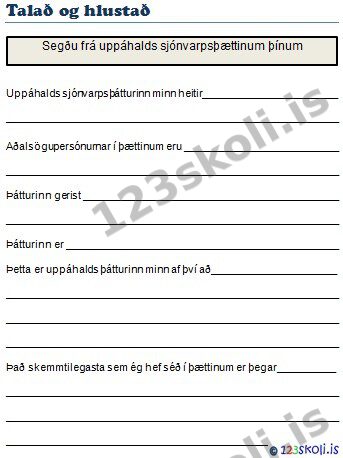 Forskoðunarmynd fyrir Uppáhalds sjónvarpsþátturinn minn