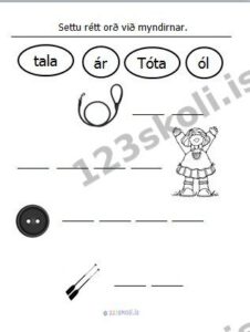 Forskoðunarmynd fyrir 3.  A – M – orðaverkefni
