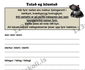 Forskoðunarmynd fyrir Lýsingarorð