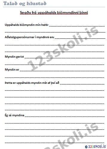 Forskoðunarmynd fyrir Uppáhalds bíómyndin mín er …
