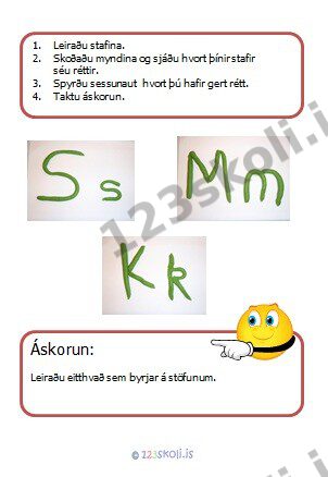 Forskoðunarmynd fyrir 4.  S – K – ýmis verkefni
