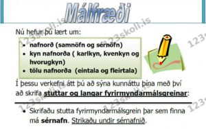Forskoðunarmynd fyrir Fyrirmyndarmálsgreinar og nafnorð