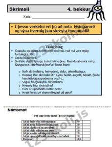Forskoðunarmynd fyrir Ritunarverkefni um SKRÍMSLI