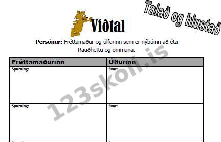 Forskoðunarmynd fyrir Viðtal við úlfinn úr ævintýrinu um Rauðhettu