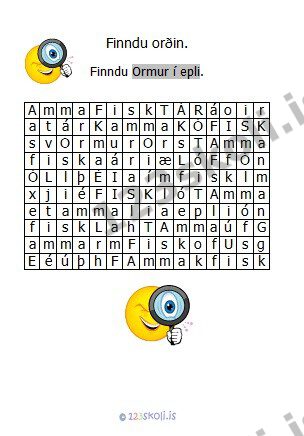 Forskoðunarmynd fyrir 5.  O – Í – E – orðarugl