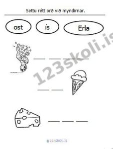 Forskoðunarmynd fyrir 5.  O – Í – E – orðaverkefni