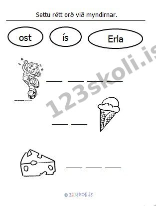 Forskoðunarmynd fyrir 5.  O – Í – E – orðaverkefni