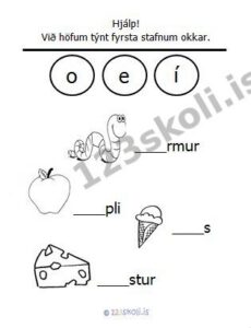 Forskoðunarmynd fyrir 5.  O – Í – E – stafaverkefni