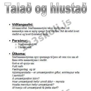 Forskoðunarmynd fyrir 5B – Starfsmannaviðtal