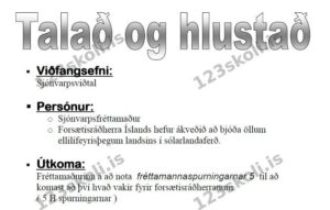 Forskoðunarmynd fyrir 5B – Viðtal við forsætisráðherra