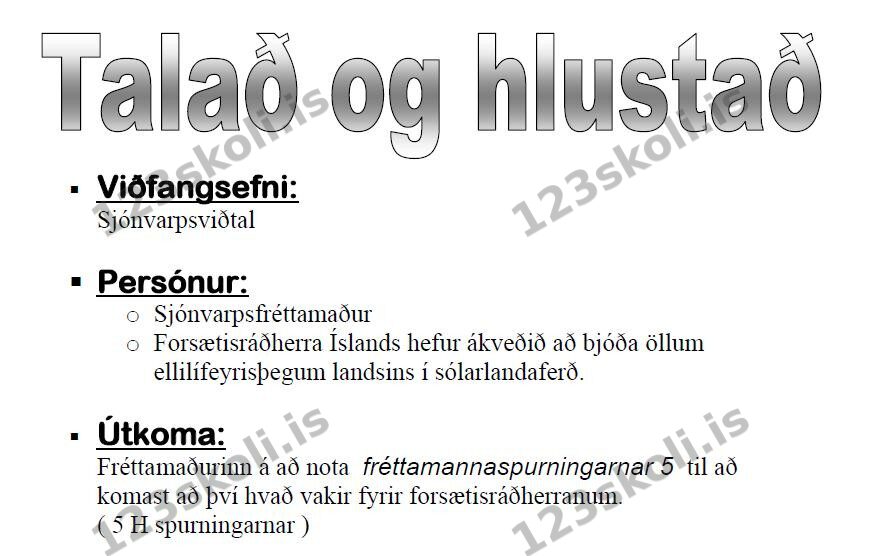 Forskoðunarmynd fyrir 5B – Viðtal við forsætisráðherra