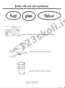 Forskoðunarmynd fyrir 6.  F – U – G – orðaverkefni