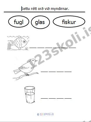 Forskoðunarmynd fyrir 6.  F – U – G – orðaverkefni