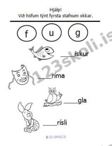 Forskoðunarmynd fyrir 6.  F – U – G – stafaverkefni