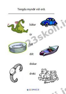 Forskoðunarmynd fyrir 7.  D – Ú – B – orðaverkefni