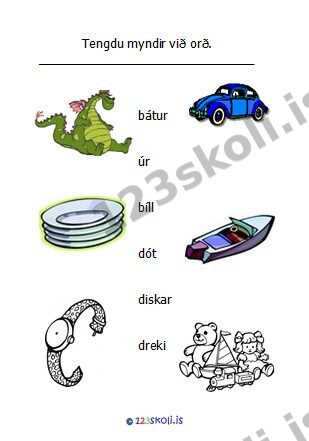 Forskoðunarmynd fyrir 7.  D – Ú – B – orðaverkefni