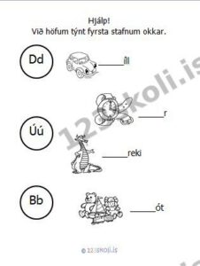 Forskoðunarmynd fyrir 7.  D – Ú – B – stafaverkefni