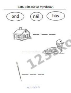 Forskoðunarmynd fyrir 8.  H – Ö – N – orðaverkefni