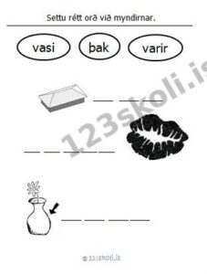 Forskoðunarmynd fyrir 9. Þ – V – orðaverkefni