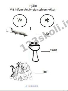 Forskoðunarmynd fyrir 9. Þ – V – stafaverkefni