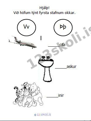 Forskoðunarmynd fyrir 9. Þ – V – stafaverkefni