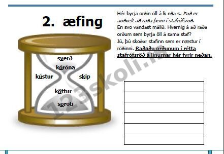 Forskoðunarmynd fyrir Að raða í stafrófsröð 1