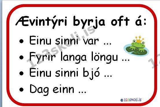 Forskoðunarmynd fyrir Ævintýri byrja oft á …