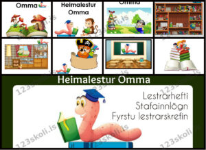 Forskoðunarmynd fyrir ALLAR BÆKURNAR – Heimalestur Omma 1 – 12