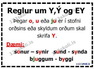 Forskoðunarmynd fyrir Reglur um Y, Ý og EY
