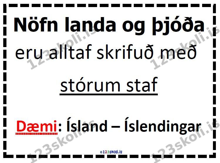Forskoðunarmynd fyrir Amboð – stafsetning – Reglur um stóran staf