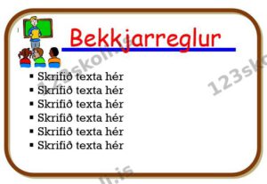 Forskoðunarmynd fyrir Bekkjarreglur