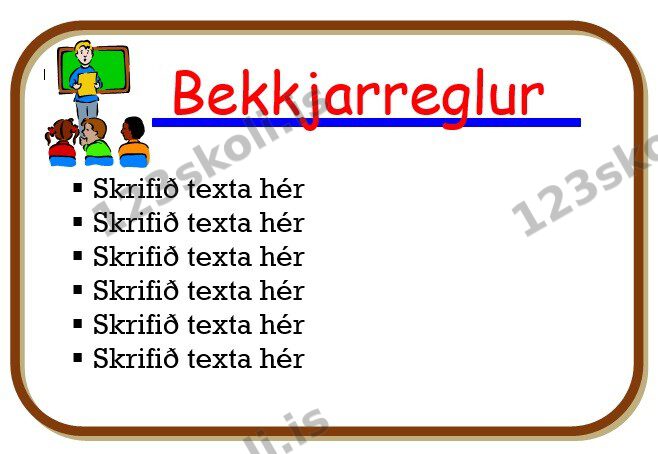 Forskoðunarmynd fyrir Bekkjarreglur
