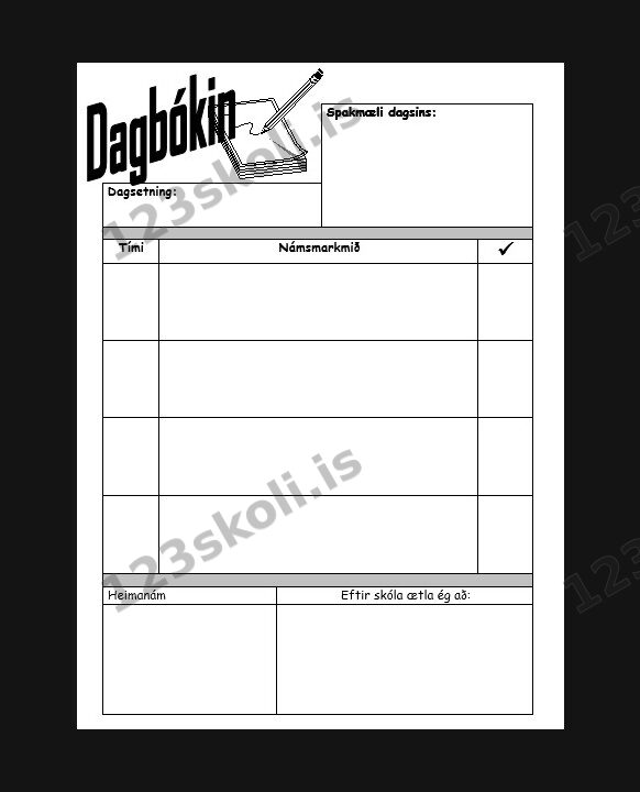 Forskoðunarmynd fyrir Dagbókin