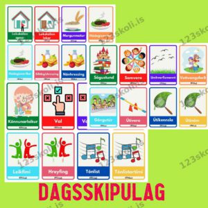 Forskoðunarmynd fyrir Dagsskipulag – Leifturspjöld / sjónrænt skipulag